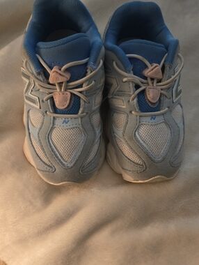 New Balance Kids Light Blue and White Athletic Sneakers